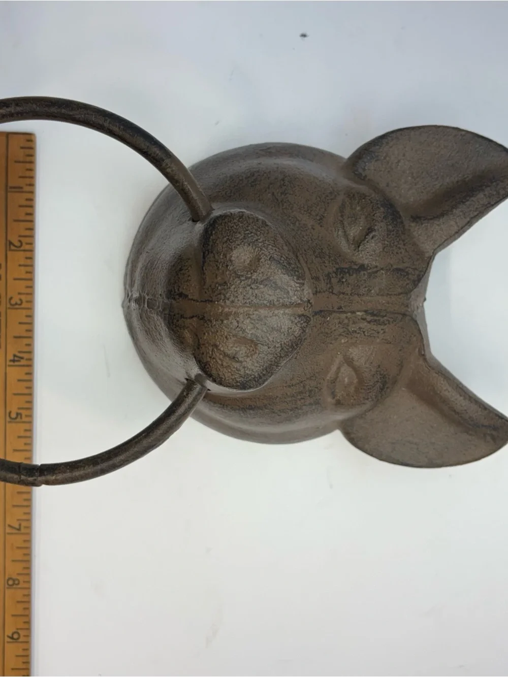 Vintage Large Cast Iron Pig Head Wall Hung Towel Holder Hog Head Heavy
